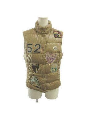 Moncler Ghana Special Down Vest Patch Nylon Beige Sleeveless 48307/60/68950 0